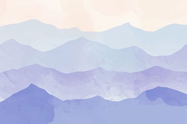 Free vector watercolor blue mountains background