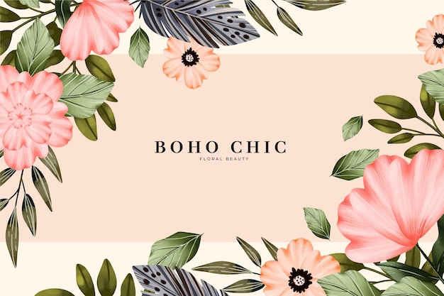 Watercolor boho background