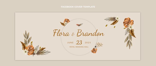 Watercolor boho birthday facebook cover