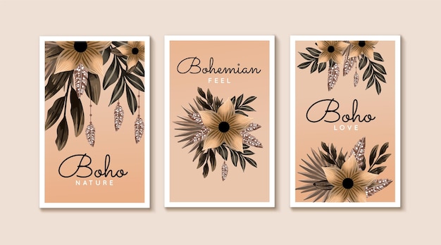 Watercolor boho cover set