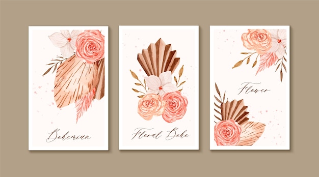 Watercolor boho covers collection