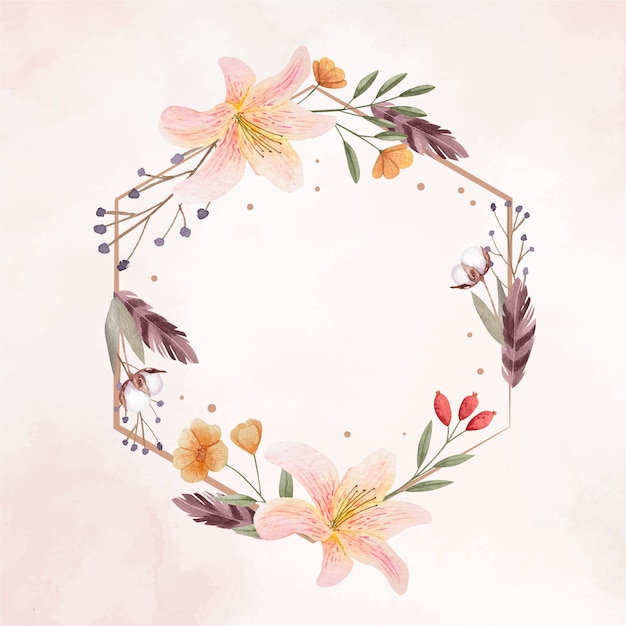 Watercolor boho frame design