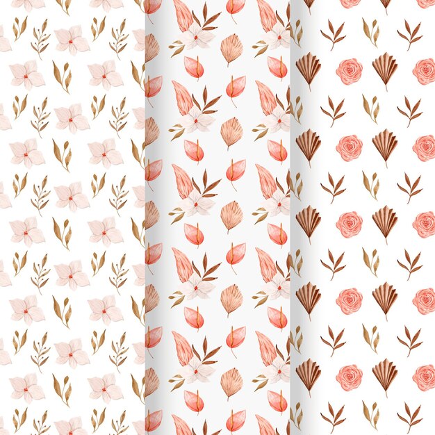 Watercolor boho pattern collection