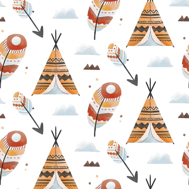 Free Vector watercolor boho pattern design