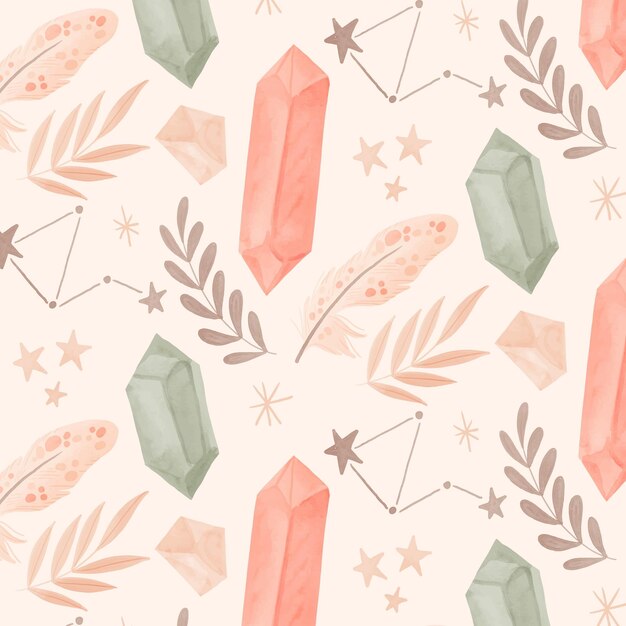 Watercolor boho pattern design