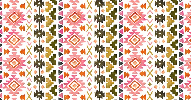 Watercolor boho tribal pattern