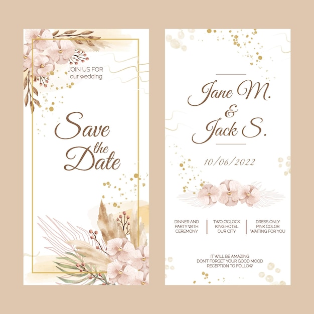 Watercolor boho wedding banner