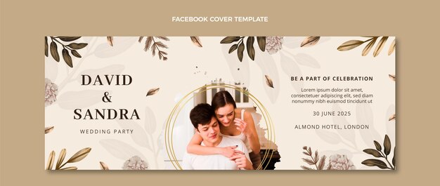 Watercolor boho wedding facebook cover