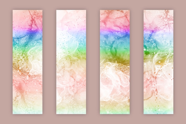 Watercolor bookmark illustration set