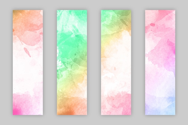 Watercolor bookmark illustration set