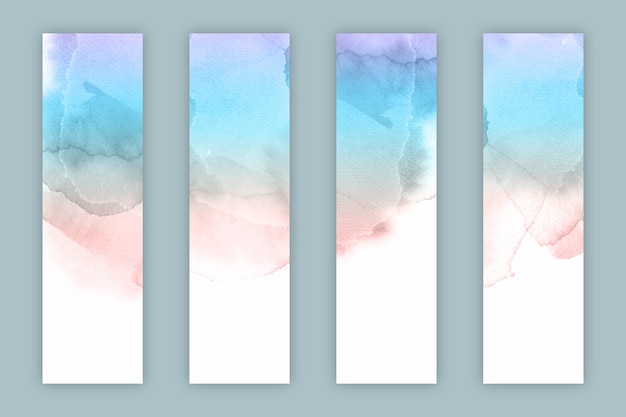 Watercolor bookmark illustration set