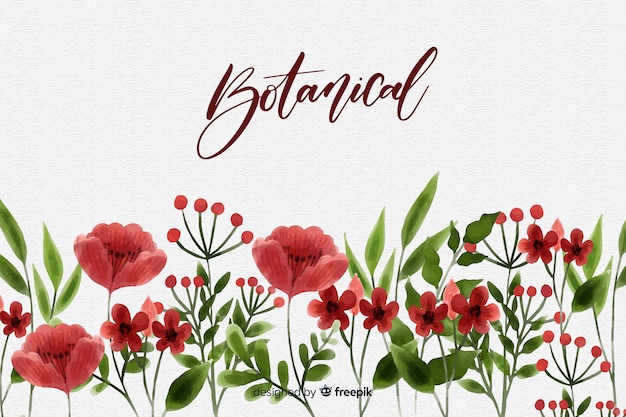 Watercolor botanical background