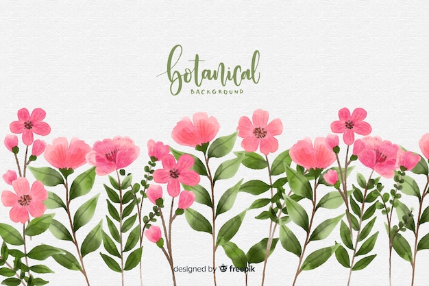 Watercolor botanical background