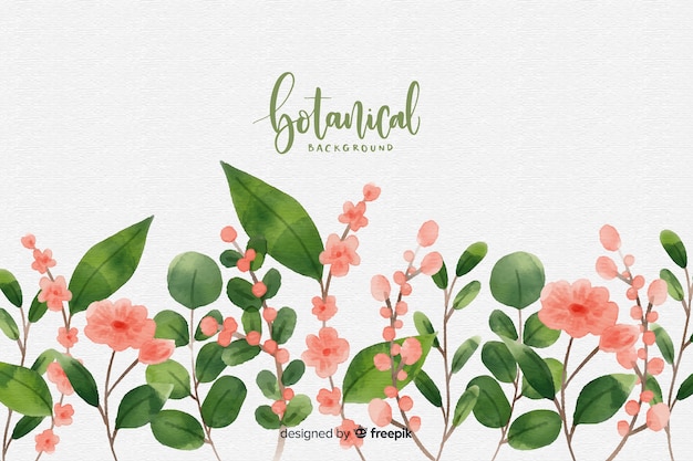 Watercolor botanical background