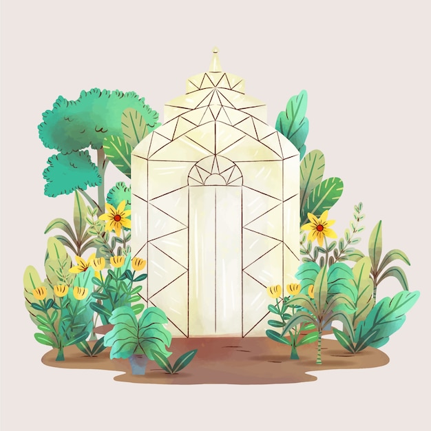 Free vector watercolor botanical garden background