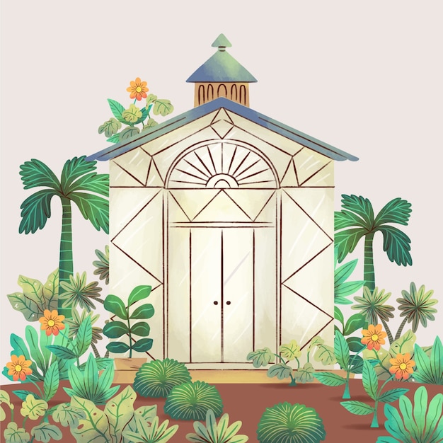 Free vector watercolor botanical garden illustration