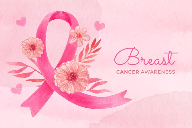 Free vector watercolor breast cancer awareness month background