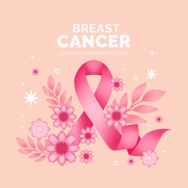 Watercolor breast cancer awareness month illustration