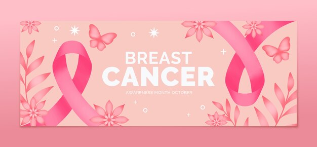 Watercolor breast cancer awareness month social media cover template