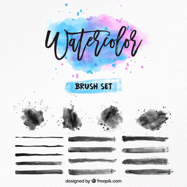 Free Vector watercolor brush set