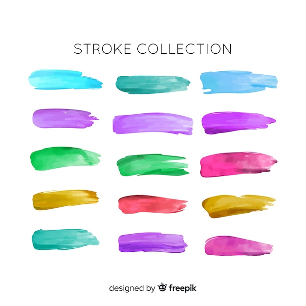 Watercolor brush stroke collection