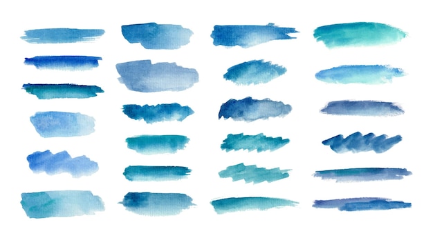 Watercolor brush stroke set