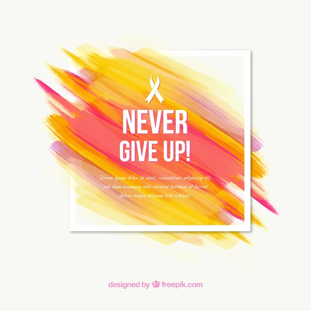 Free Vector watercolor brush strokes with inspirational quote background