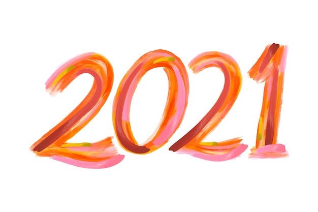 Free Vector watercolor brushstroke new year 2021 background