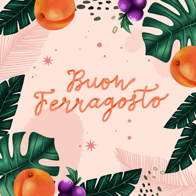 Watercolor buon ferragosto lettering