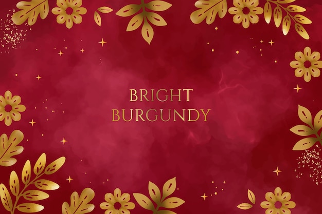 Free Vector watercolor burgundy and gold background