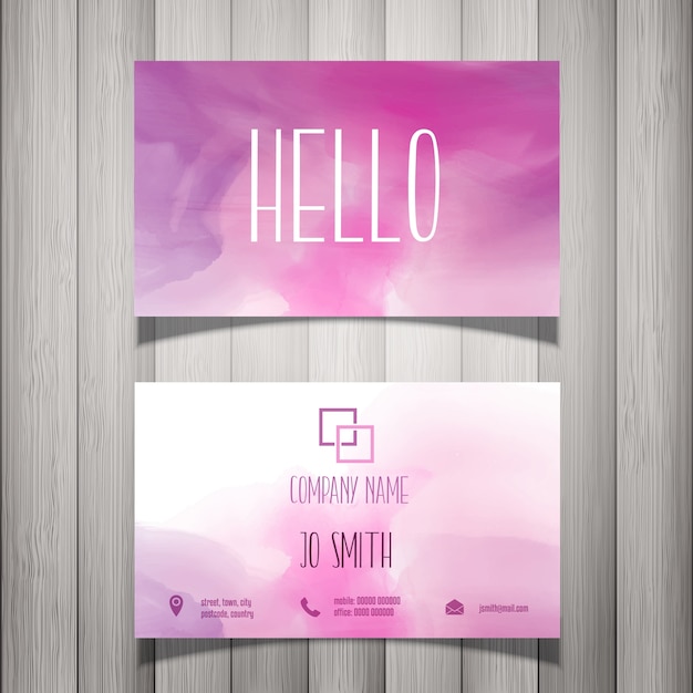 Free vector watercolor business card layout