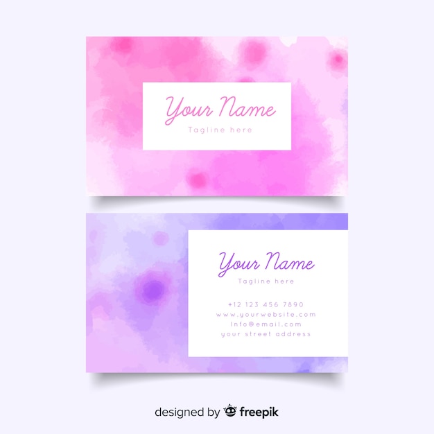 Watercolor business card template