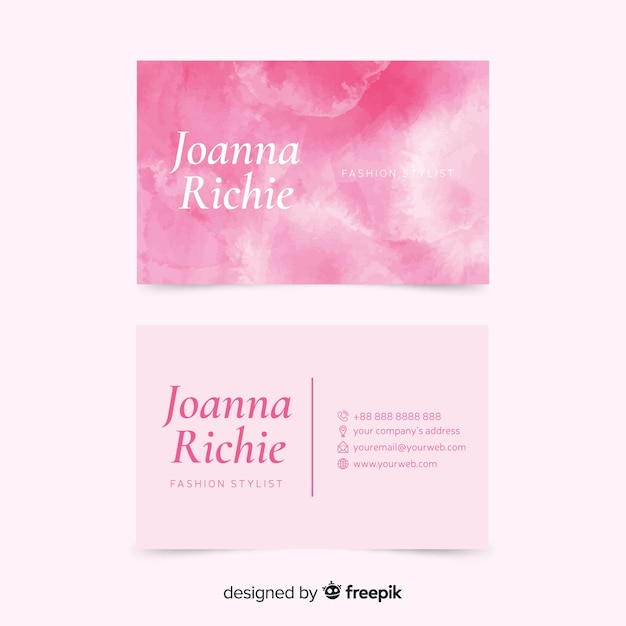 Watercolor business card template