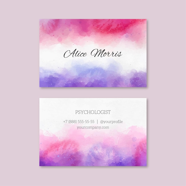 Watercolor business card template