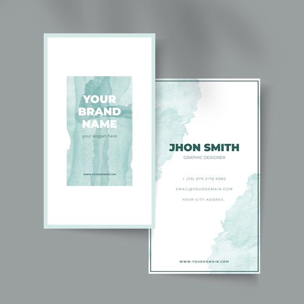 Watercolor business card template