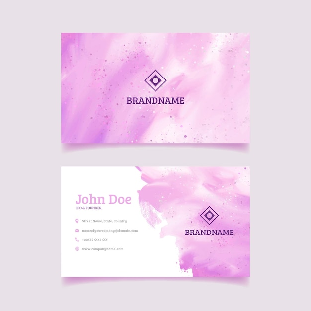 Watercolor business card template