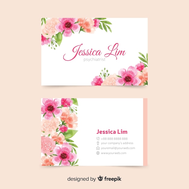 Watercolor business card template