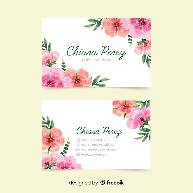 Watercolor business card template