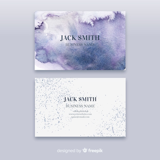 Free Vector watercolor business card template