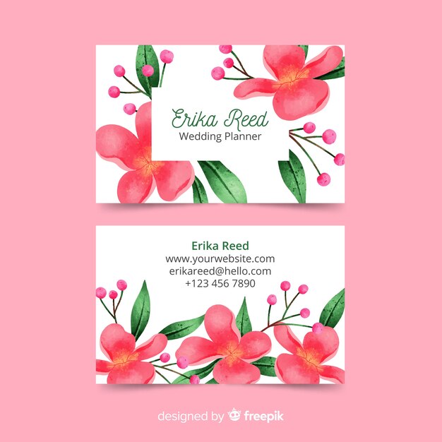 Watercolor business card template