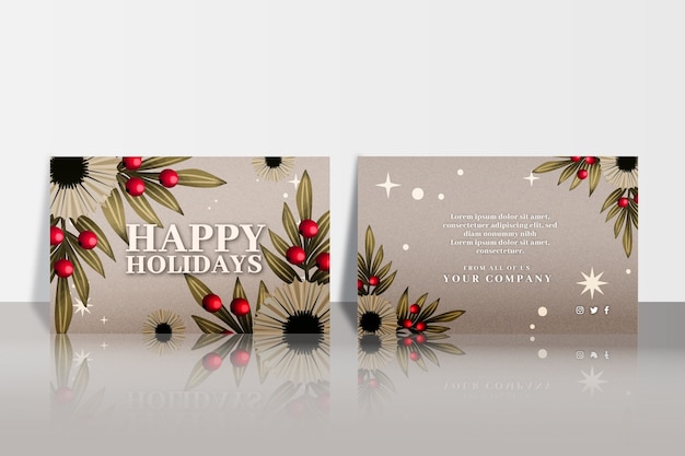 Watercolor business christmas cards