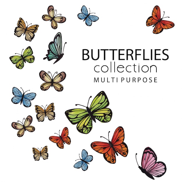 Watercolor Butterflies Collection Multipurpose