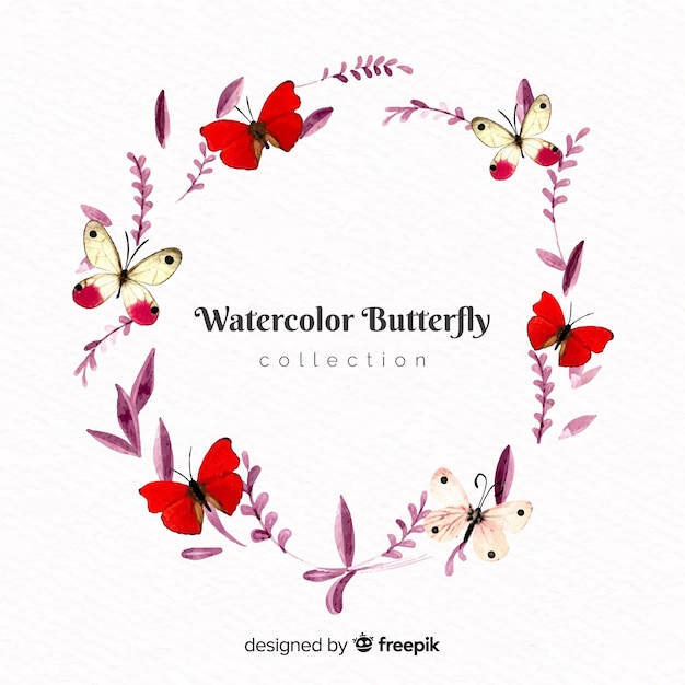 Watercolor butterflies wreath