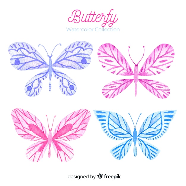 Watercolor butterfly collection