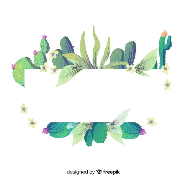 Watercolor cactus background