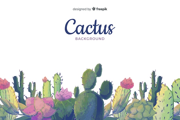 Watercolor cactus background