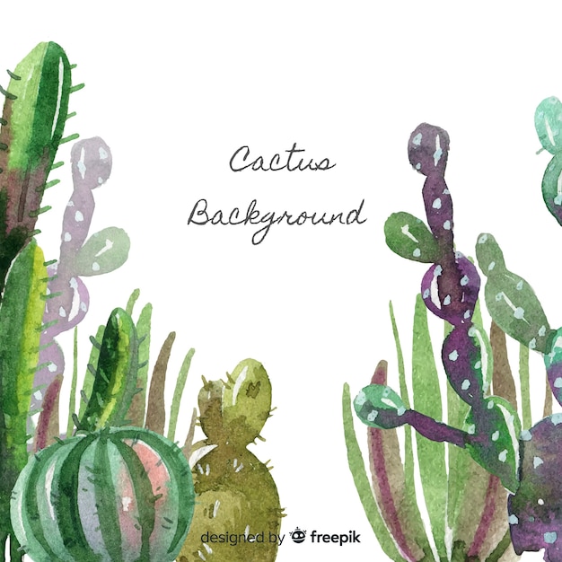 Free vector watercolor cactus background