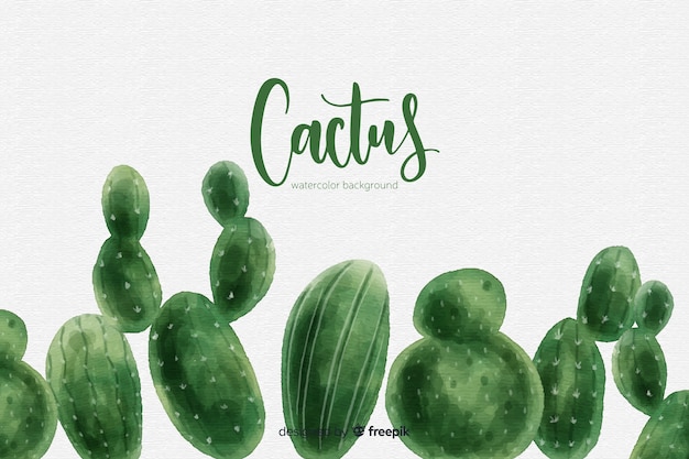 Free Vector watercolor cactus background