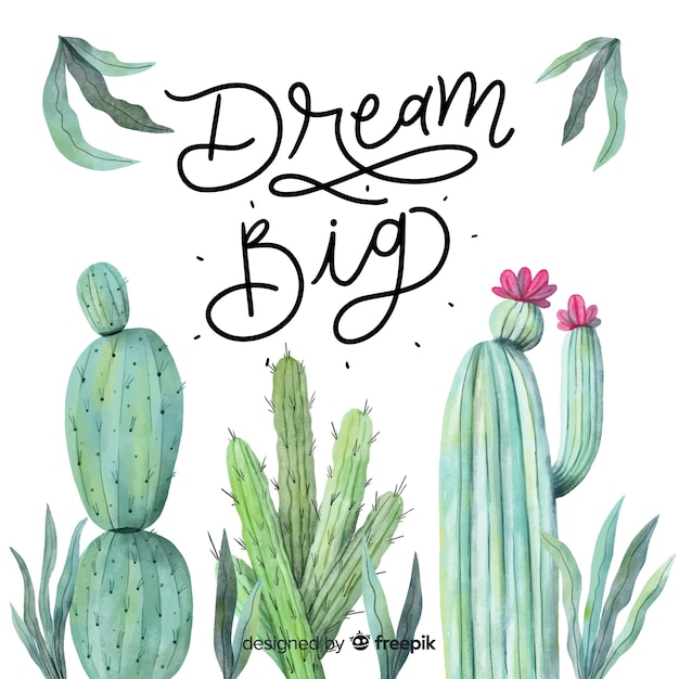 Watercolor cactus background