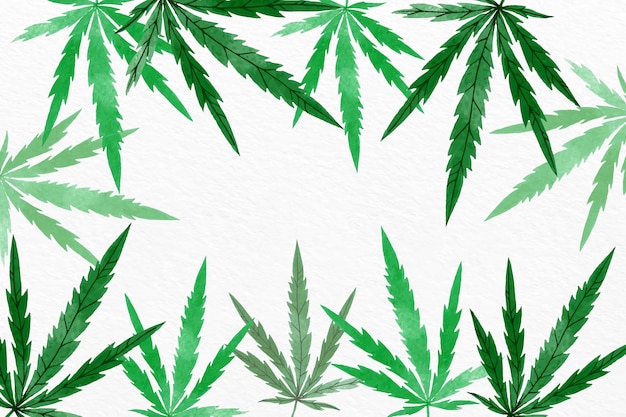 Free Vector watercolor cannabis leaf background